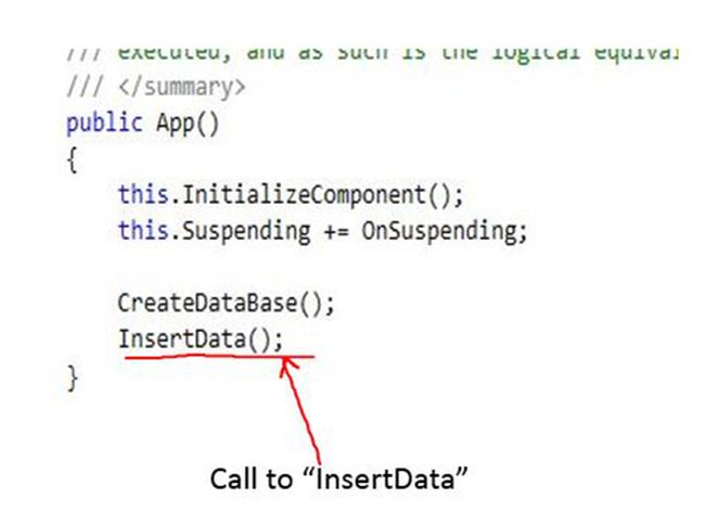 call to insert data